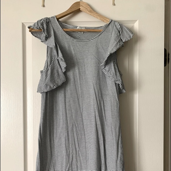 J Crew Flouncy sleeve striped dress - Picture 1 of 1